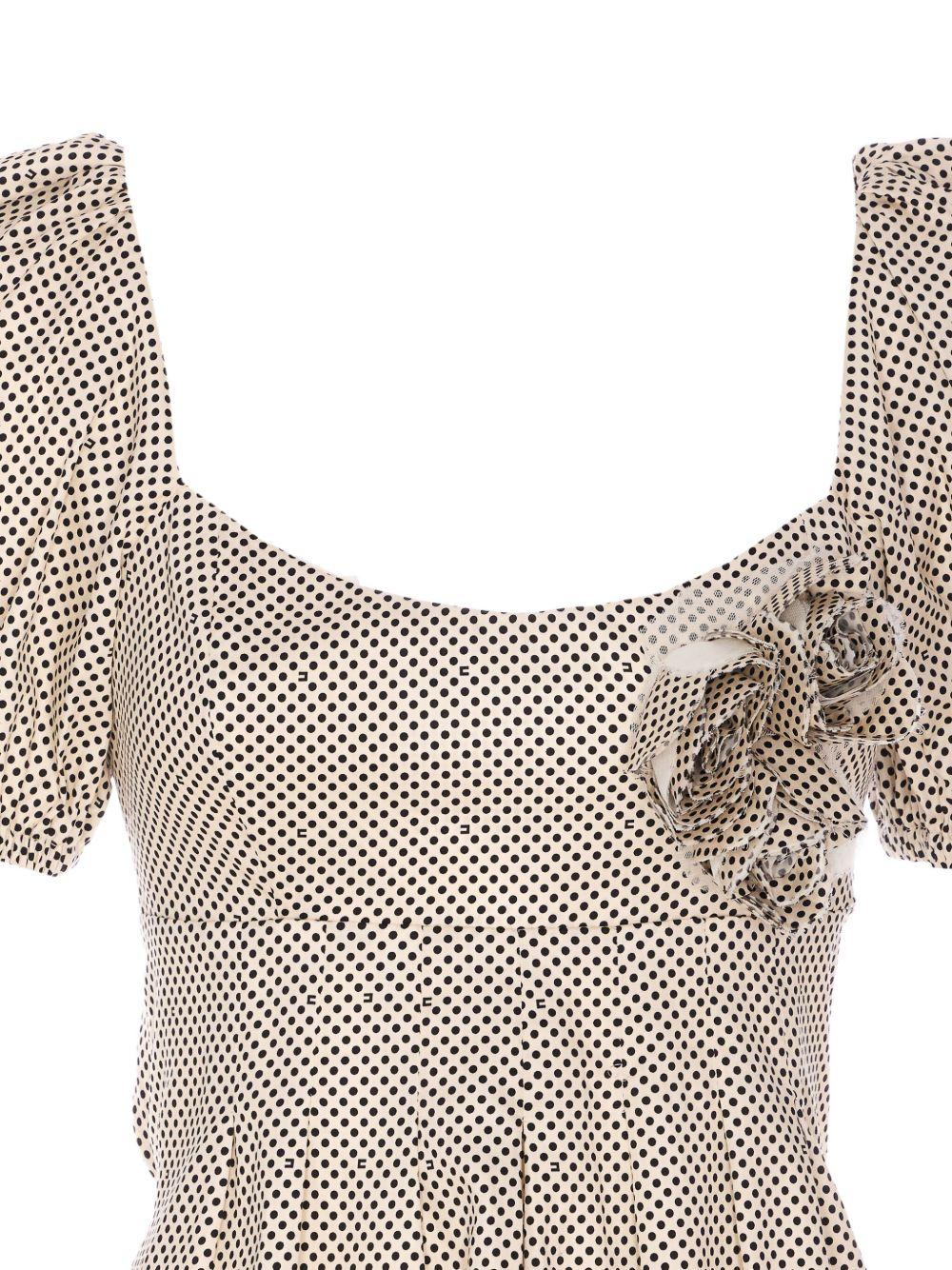 Abito in cotone con stampa pois e rose ricamate AB77652E2 E84 ELISABETTA FRANCHI 