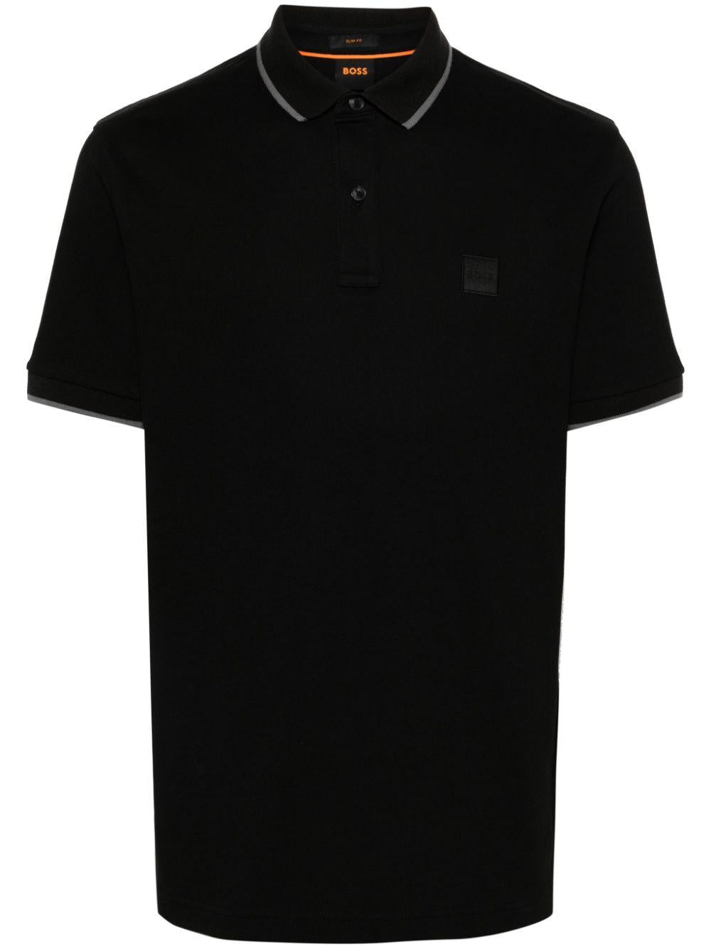 Polo passertip nera logo ricamo 50507699 001 BOSS 