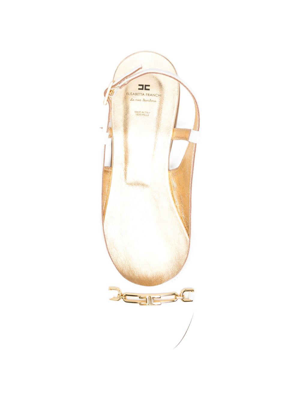 Ballerine in pelle con fibbia F4A3E04851733139 BIANCO ELISABETTA FRANCHI KIDS 