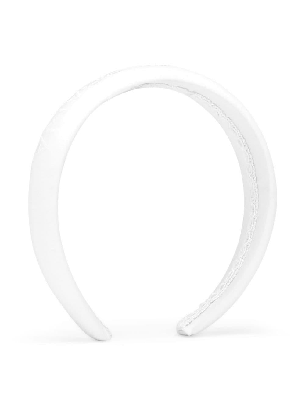 Cerchietto bianco logato