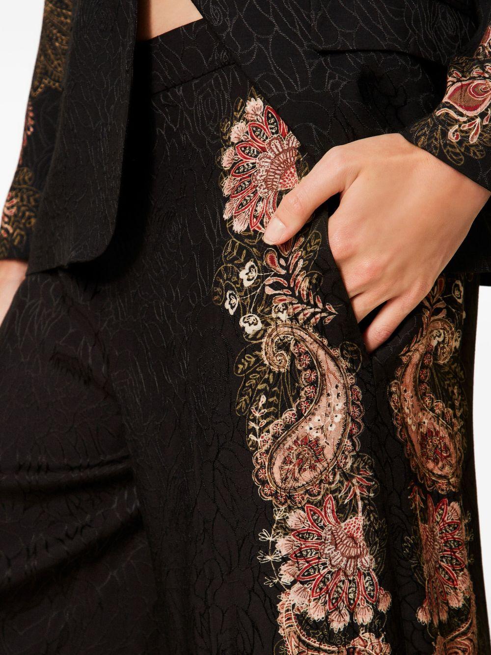 Pantaloni Neri con Stampa Paisley 252TP2041 12742 TWINSET 