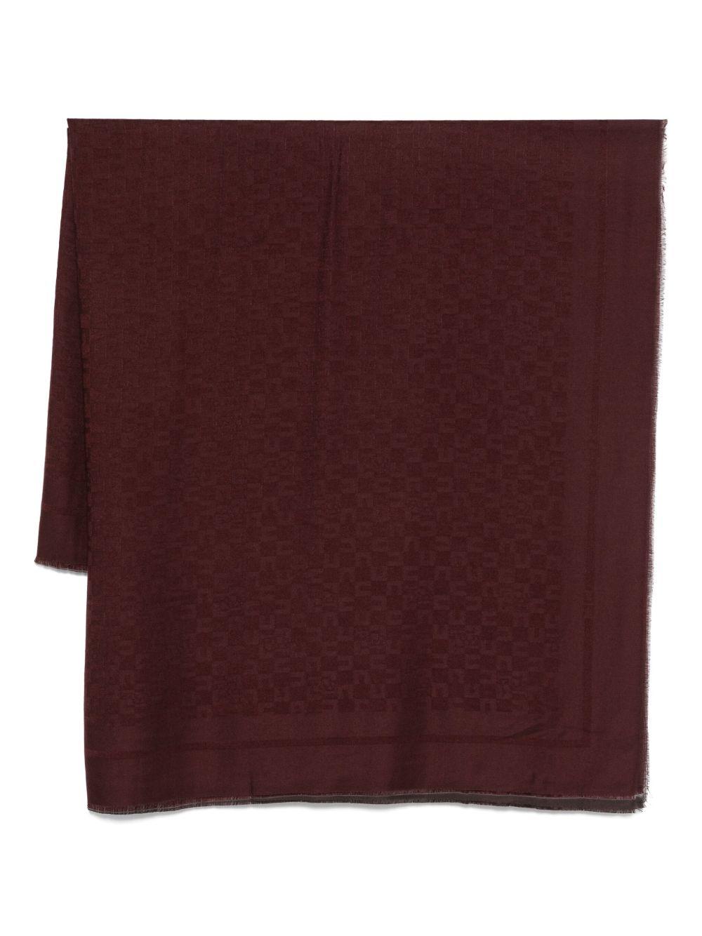 Foulard Granata con Bordi Sfilacciati SC10F56E2 EA4 ELISABETTA FRANCHI 