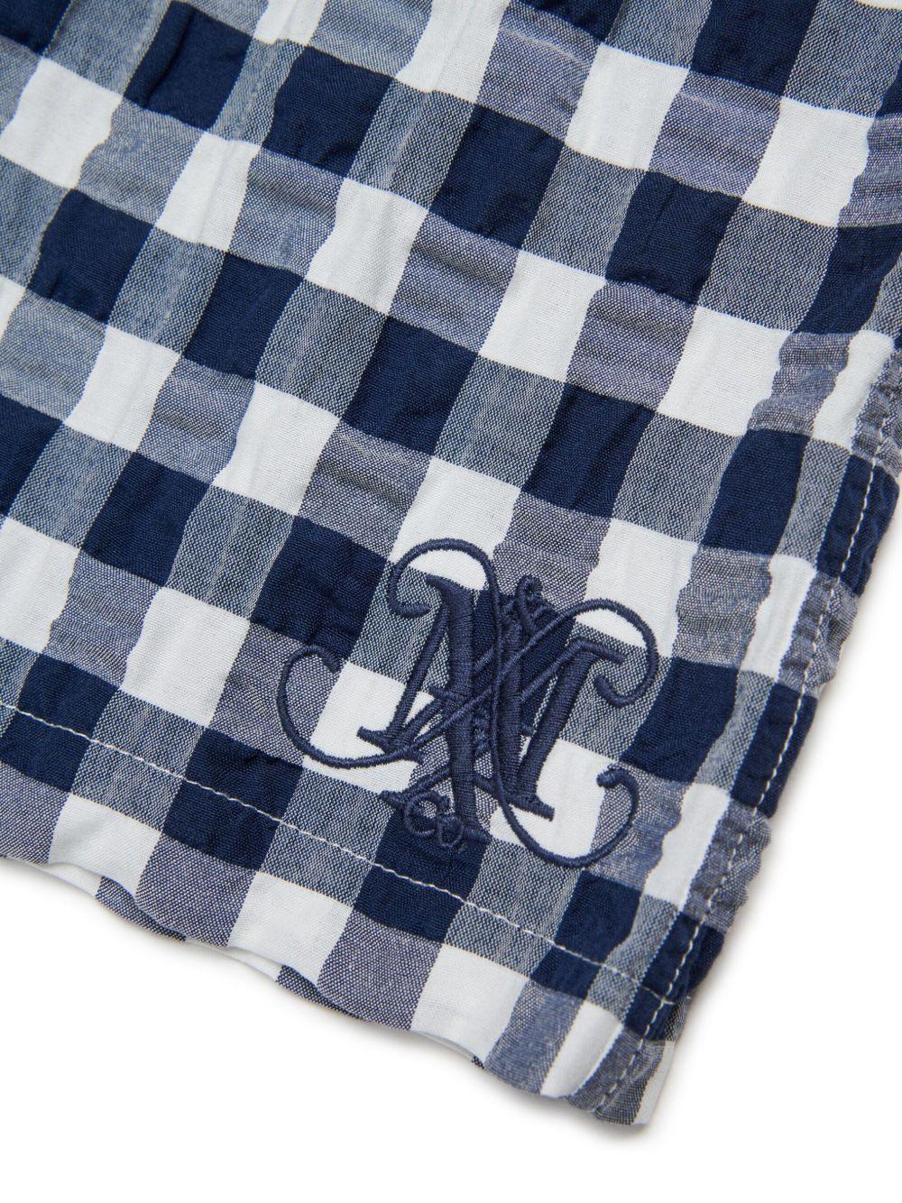 Short fantasia a quadretti blu