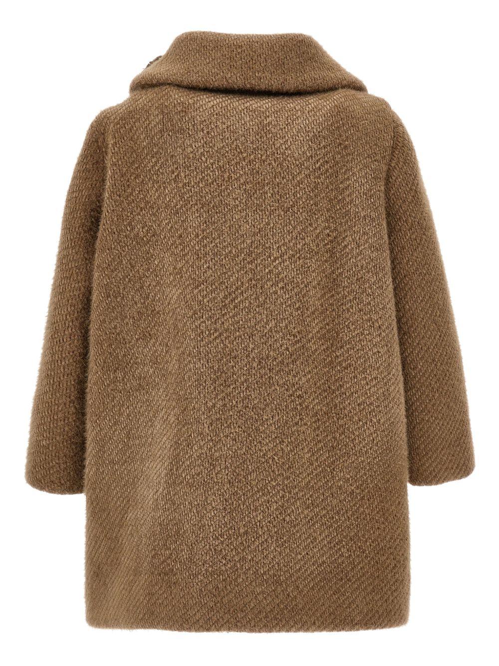 Cappotto Marrone con Dettaglio Rosa 17F1096314 0009 MONNALISA KIDS 