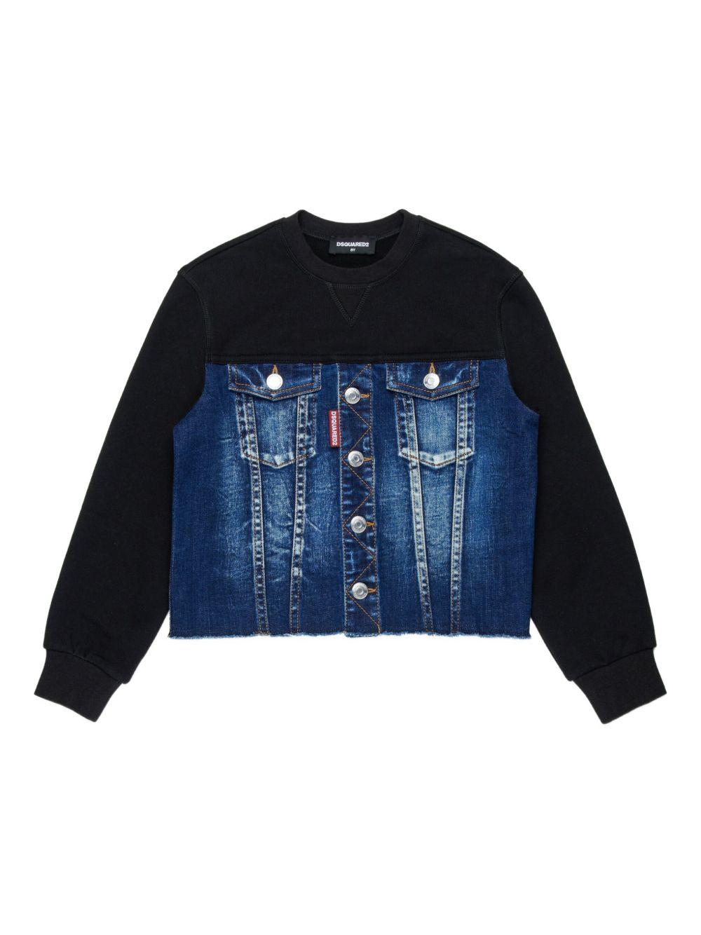 Felpa in Jersey con Tasche DQ3007D0AEZ DQ01 DSQUARED KIDS 