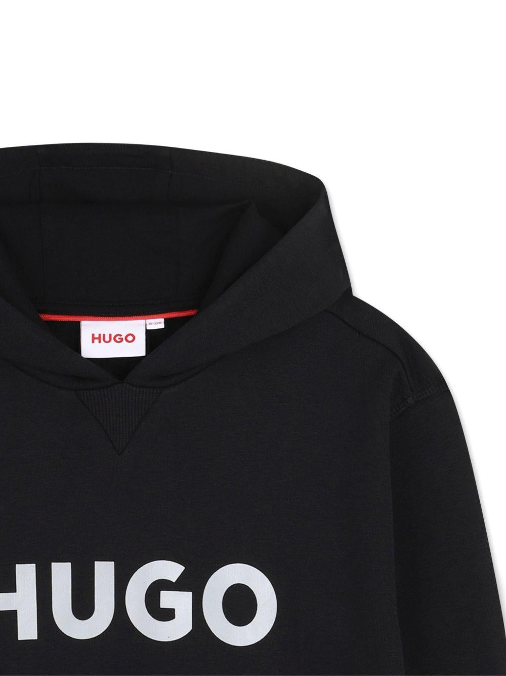 Felpa con cappuccio e logo frontale G01007 09B HUGO KIDS 