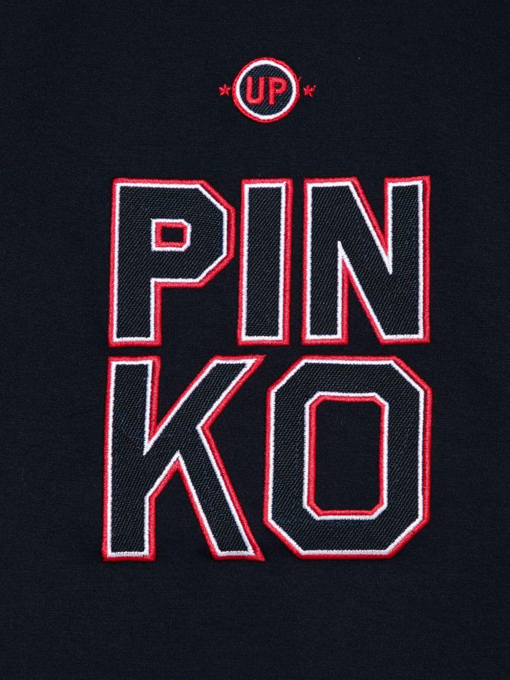 T-shirt con Logo Ricamato e Scollo a V KFTS018CJT006 4059 PINKO UP 