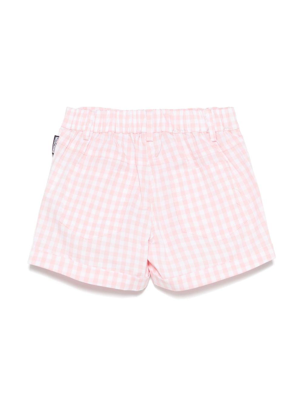 Short fantasia a quadretti rosa e bianco neonata