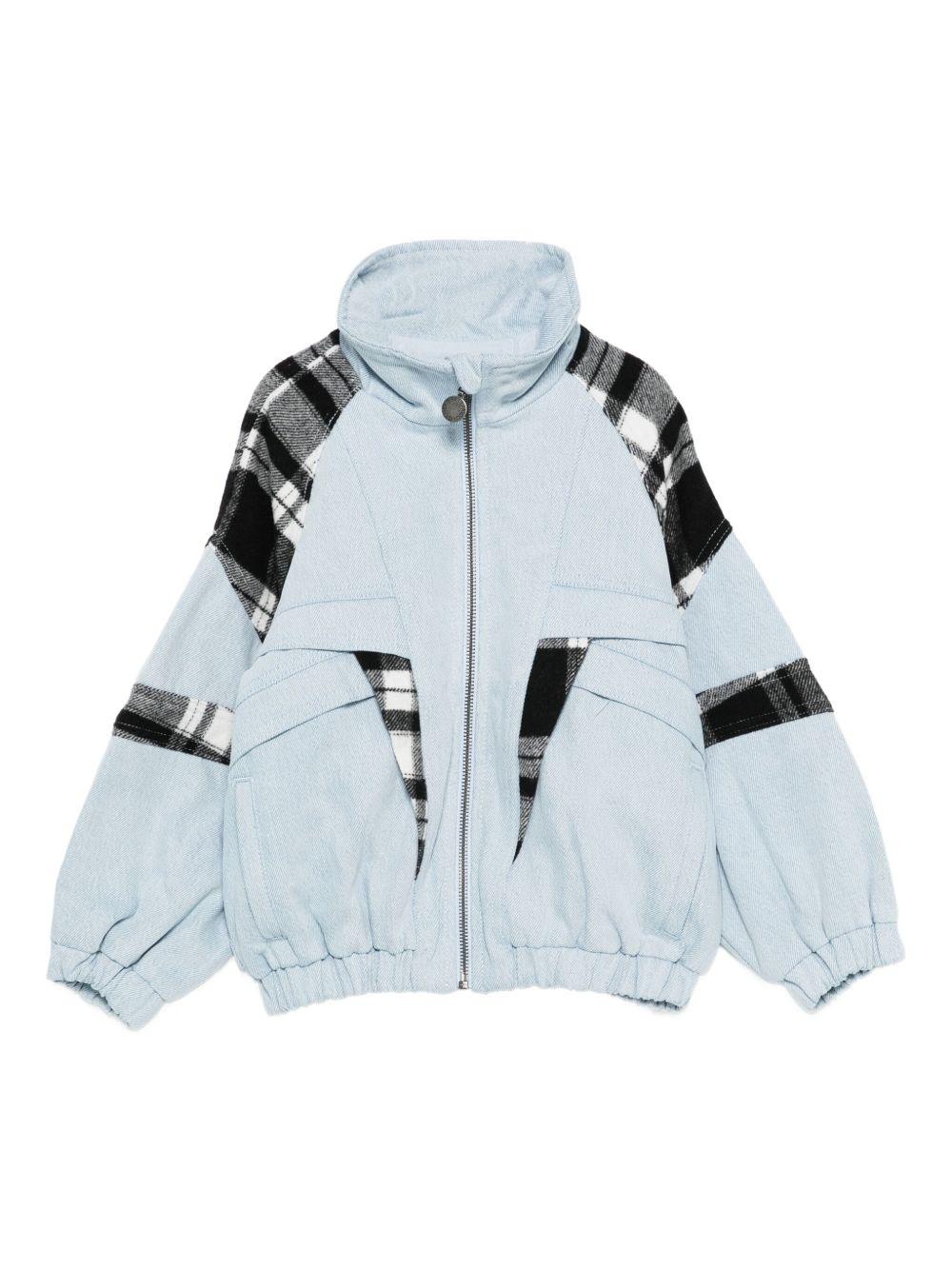 Giacca Azzurra con Inserti a Quadri TX2C27Z0746 600 STELLA MCCARTNEY KIDS 