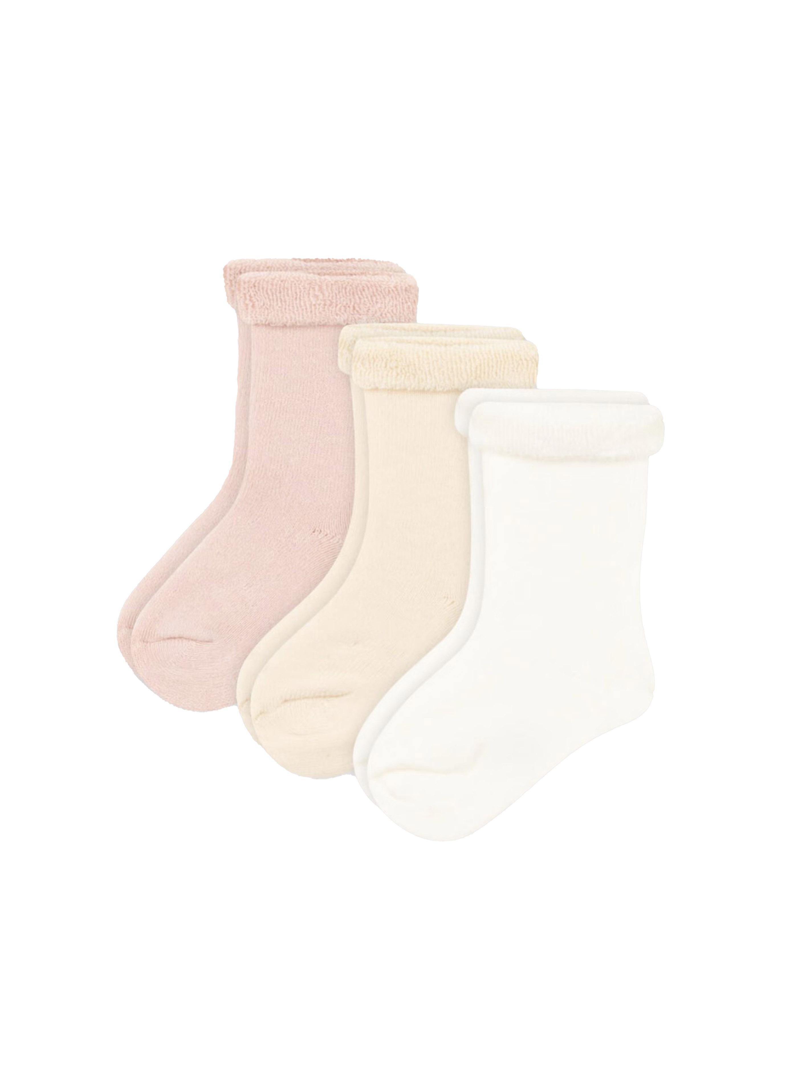 Set calzini tinta unita rosa neonata (3pz)