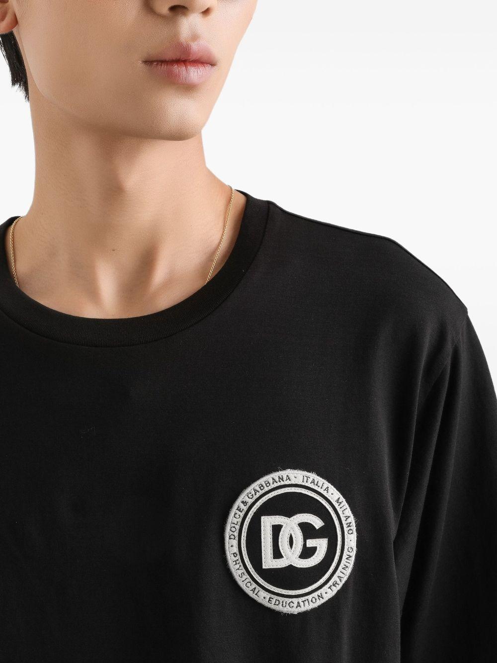 T-shirt in cotone girocollo con patch logo G8PN9ZG7PZF N0000 DOLCE&GABBANA 