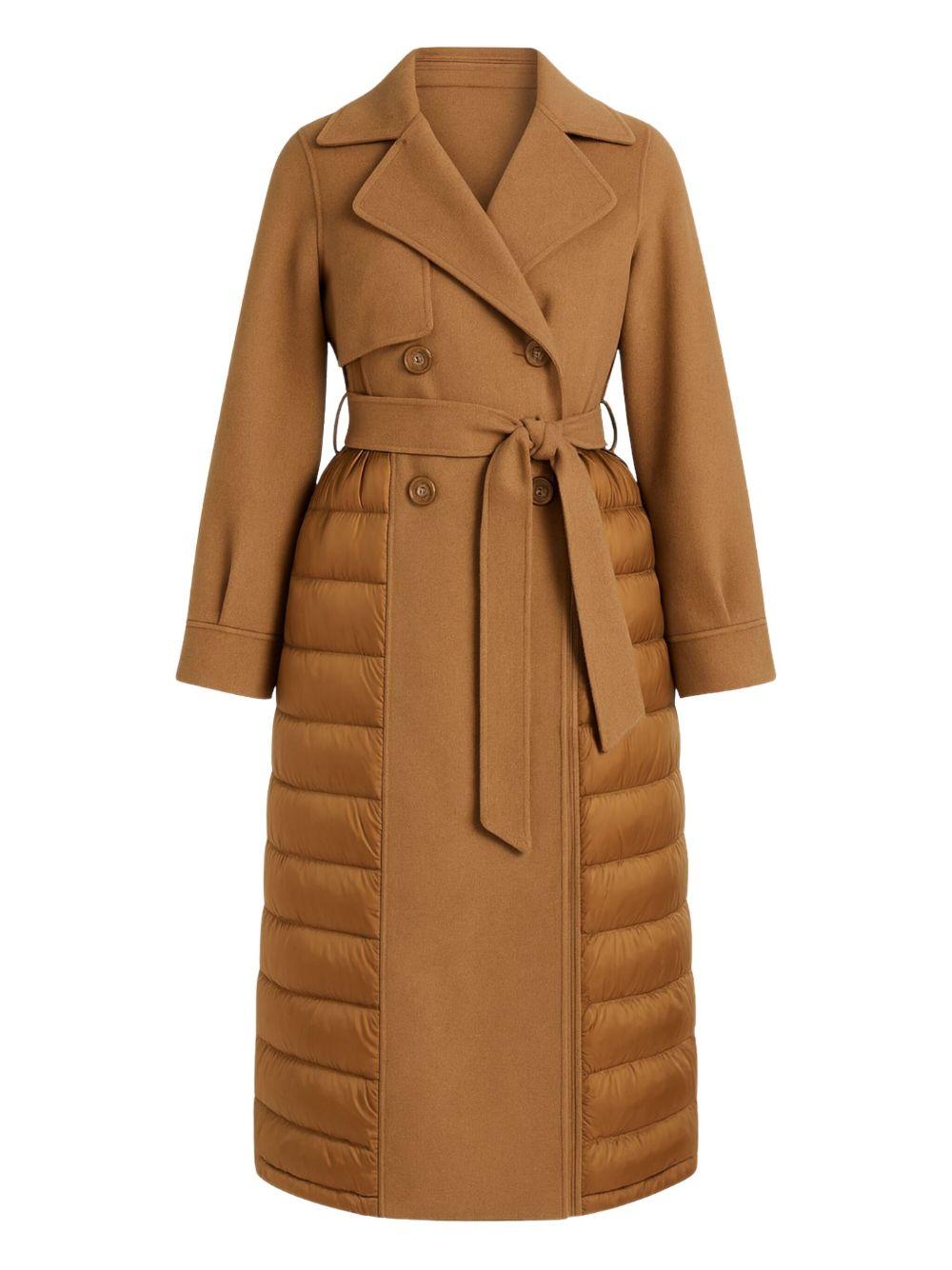 Cappotto marrone doppiopetto con cintura 252TP2221 11754 TWINSET 