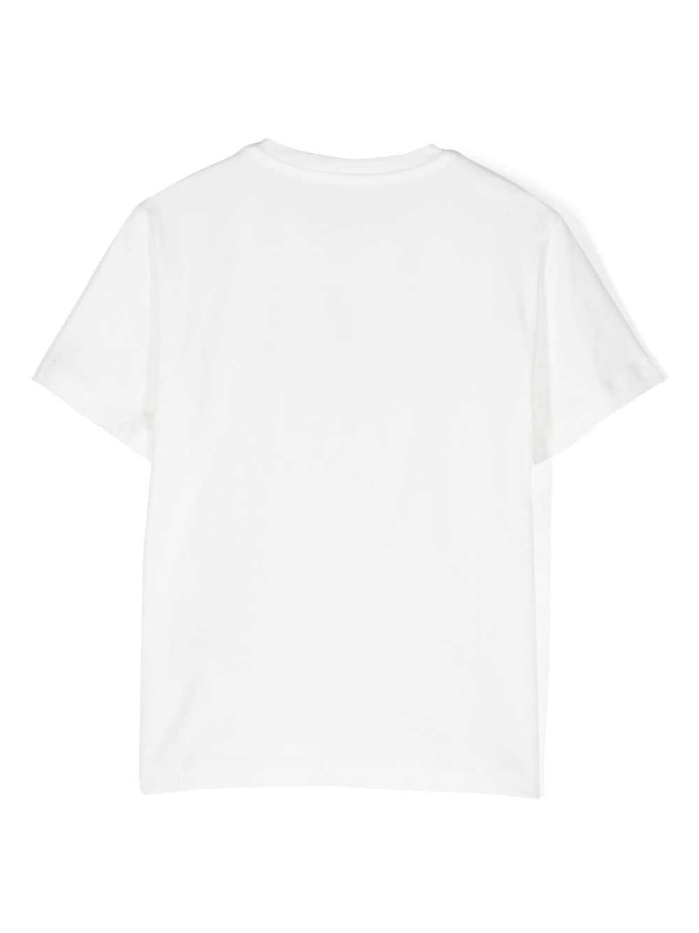 T-shirt in Cotone Bianca con Logo Strass EFTS2260JE006 D255 ELISABETTA FRANCHI KIDS 