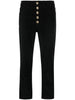 Pantaloni Crop Straight con Dettagli Oro