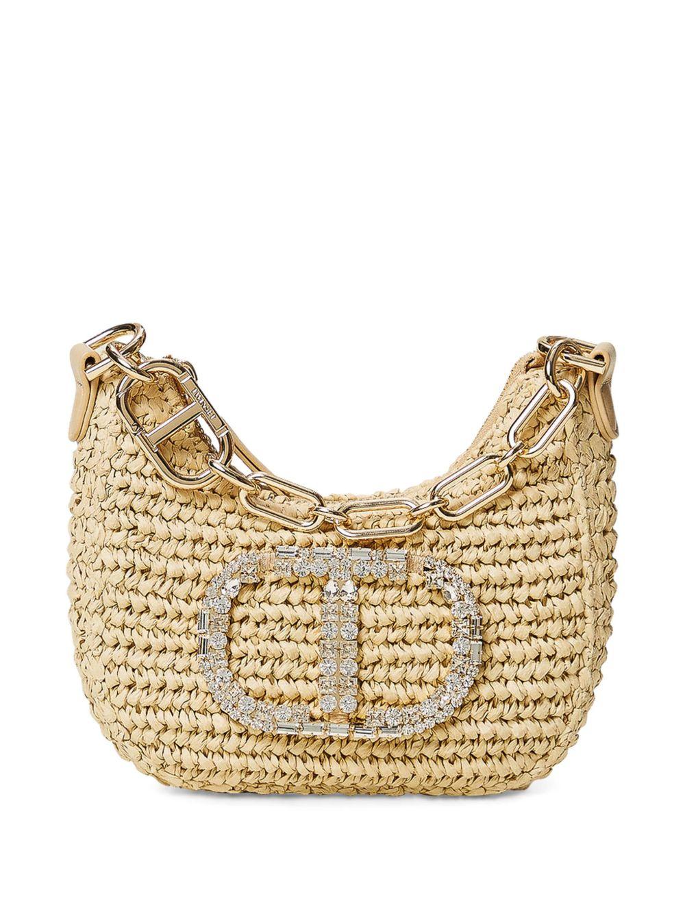 Borsa hobo Mini Croissant in paglia