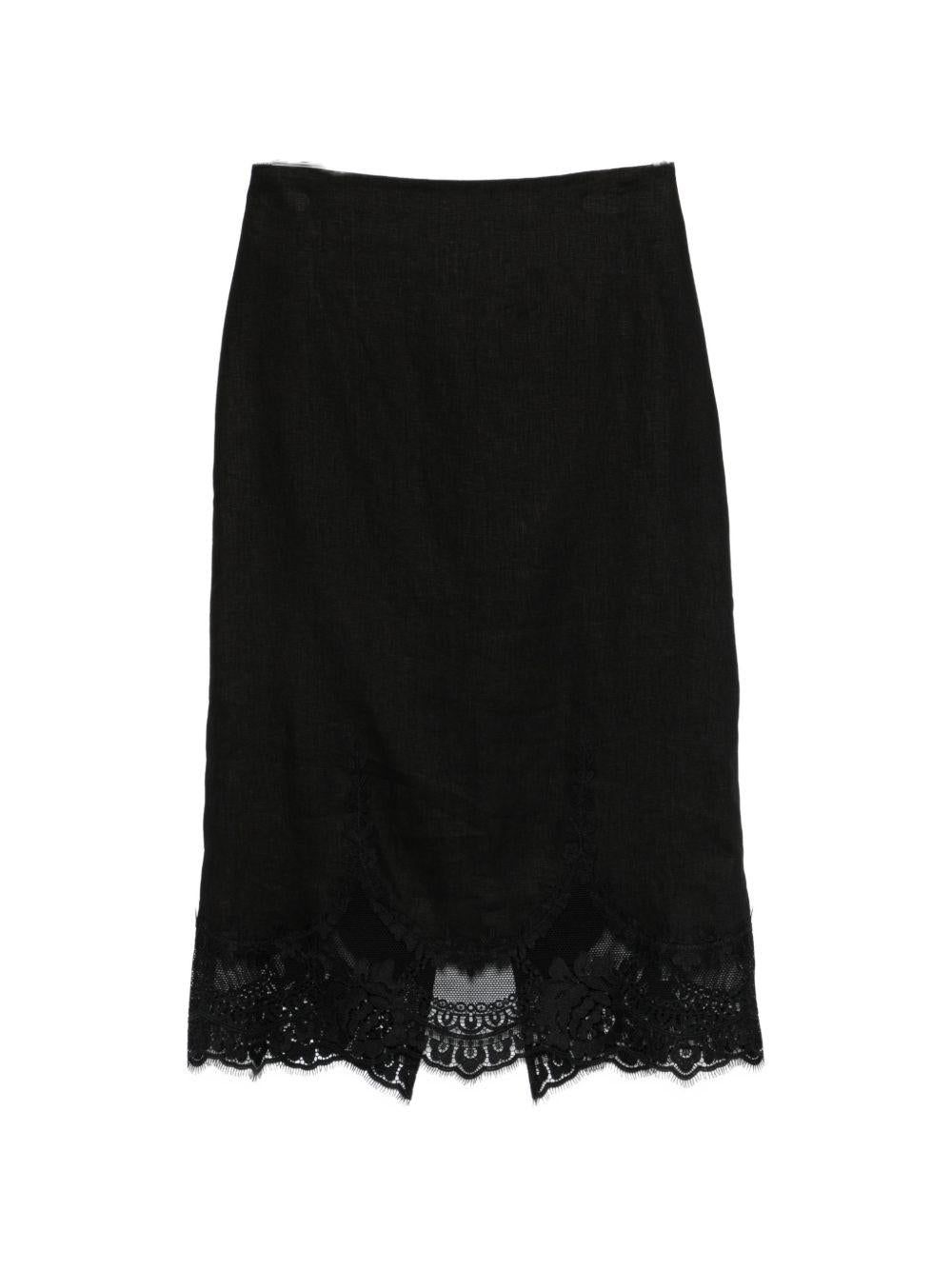 Gonna in lino con pizzo 261TT2185 00006 TWINSET 