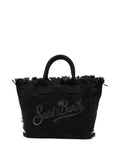 Borsa mare in cotone con frange