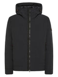 Giacca nera con cappuccio e zip