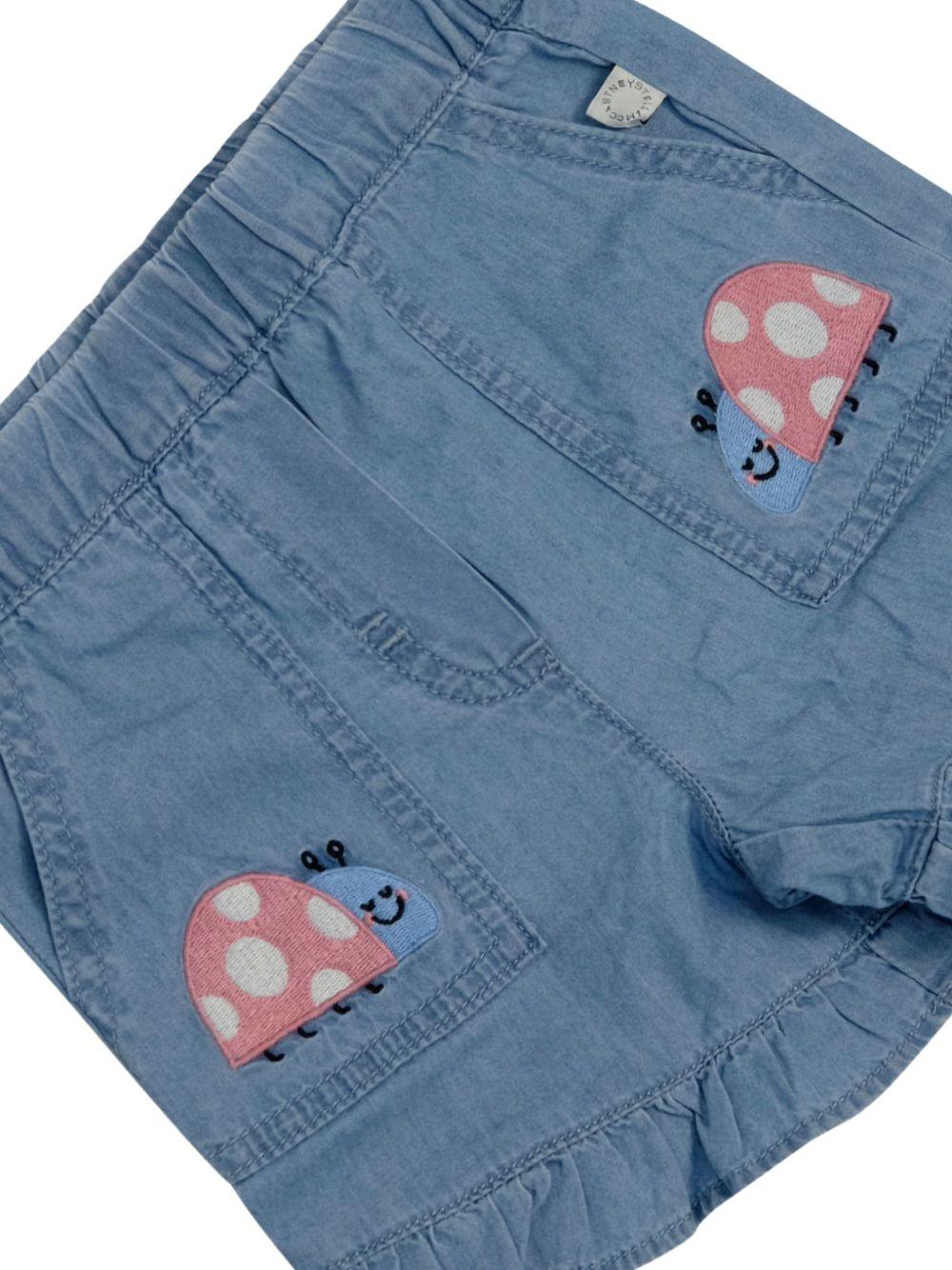 Shorts in chambray con volant TY6019Z0161 600 STELLA MCCARTNEY KIDS 