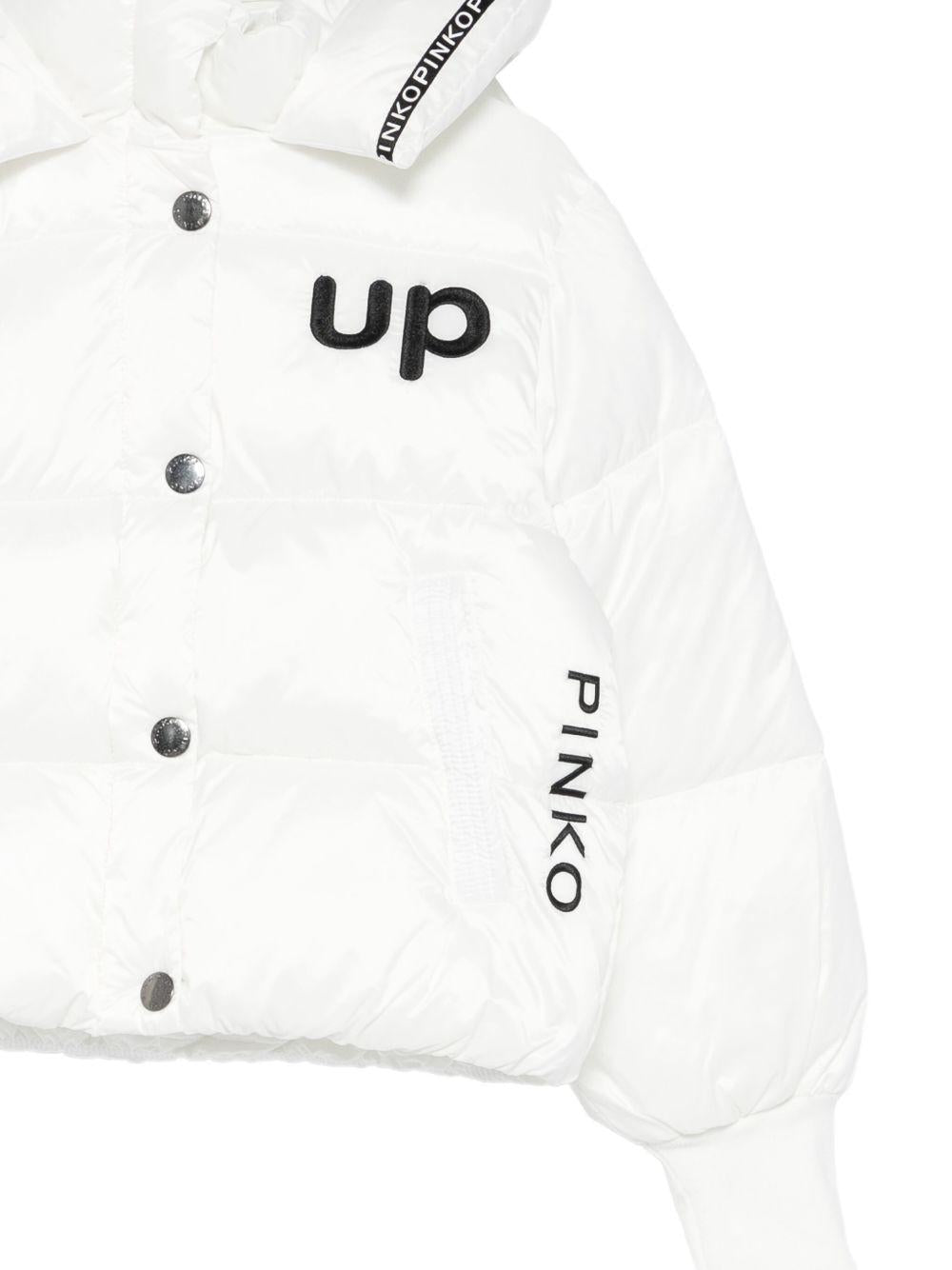 Giacca bianca con cappuccio KFGB009CNY026 D828 PINKO UP 