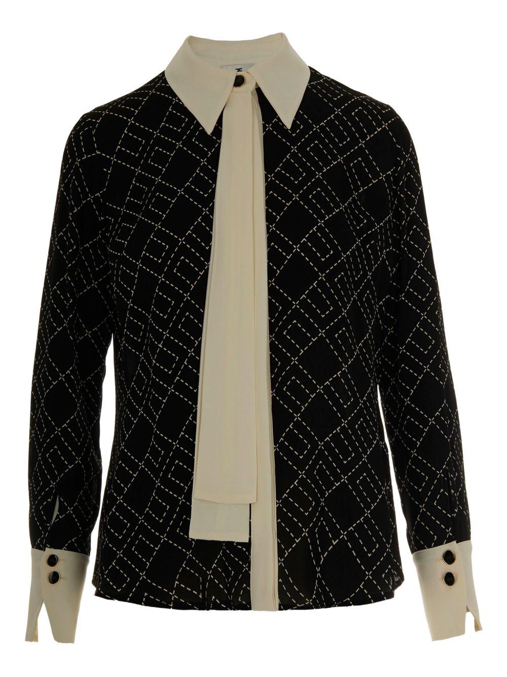 Camicia con Nodo e Stampa Logo CA10456E2 EF3 ELISABETTA FRANCHI 