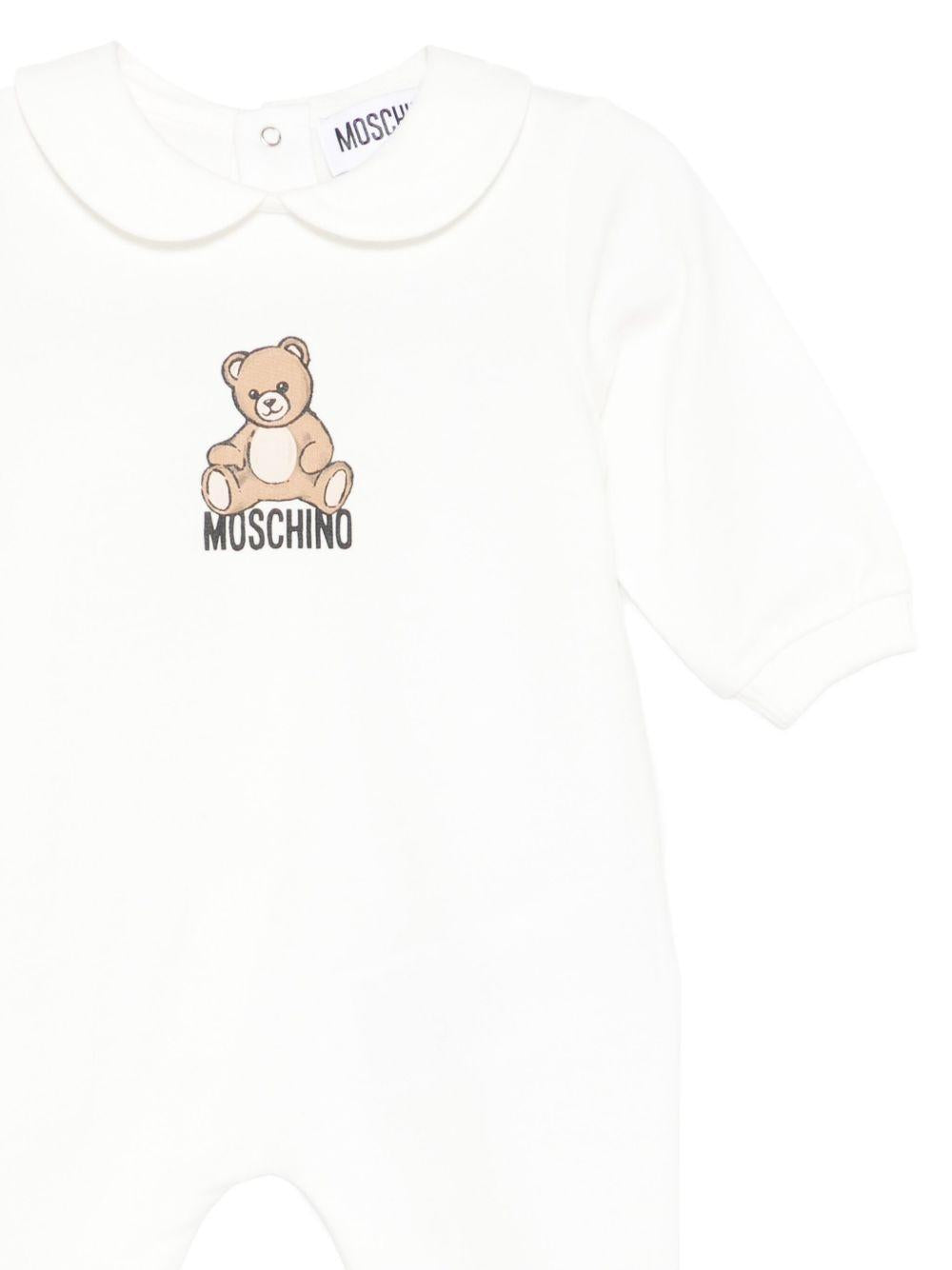 Tutina con Stampa Teddy e Colletto Peter Pan MUT04ILCA40 10063 MOSCHINO KIDS 