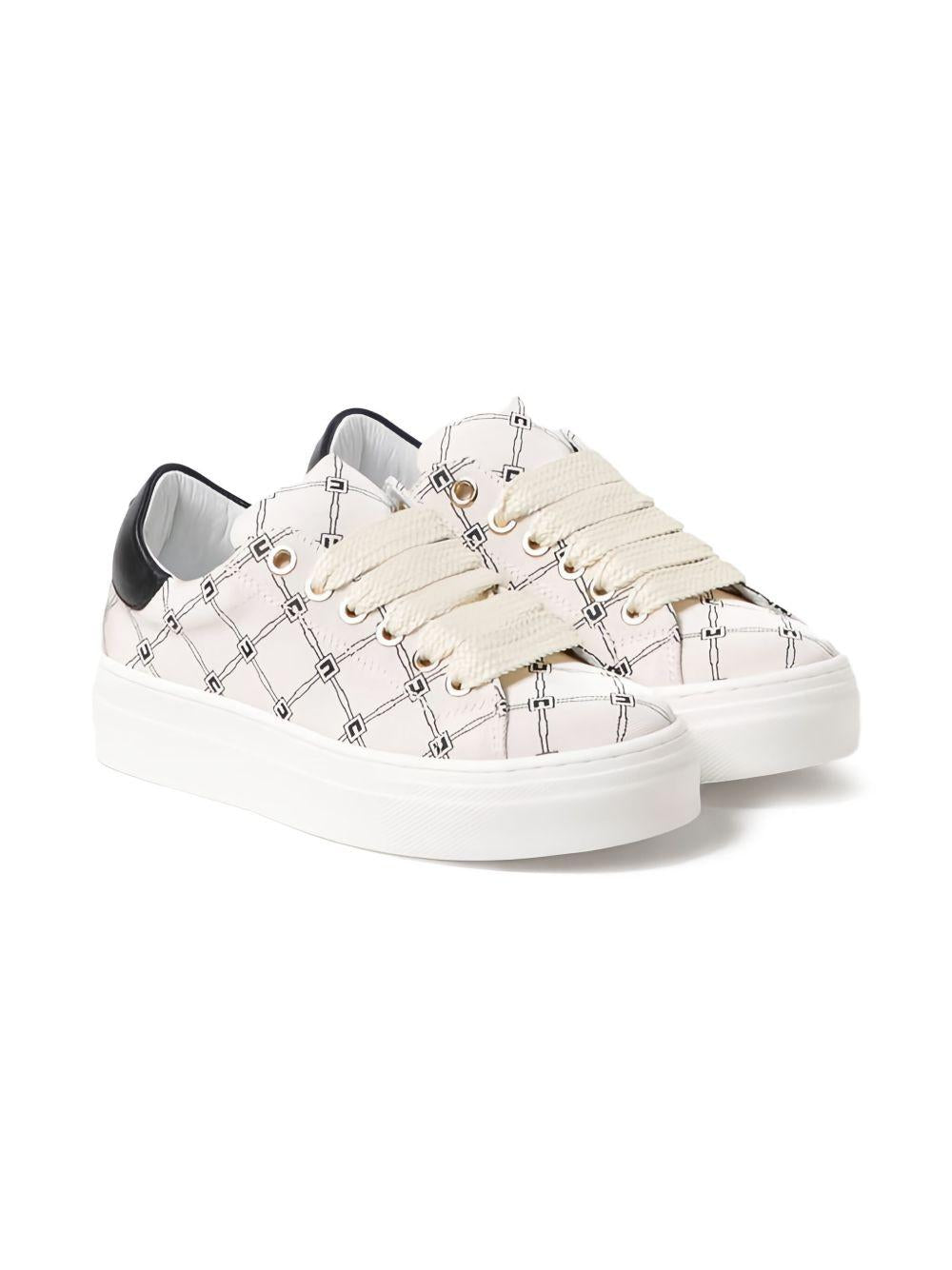 Sneakers crema logo all-over