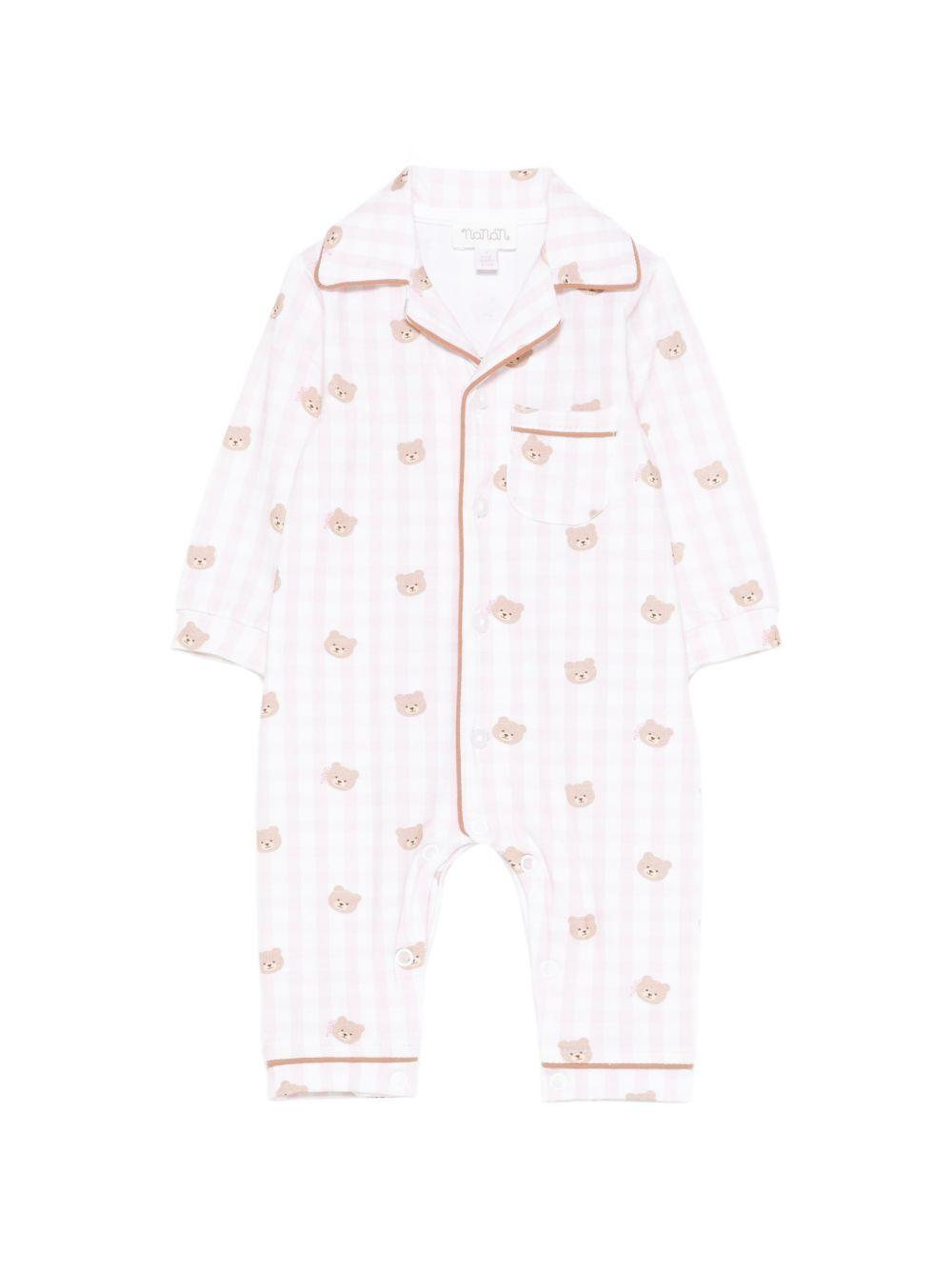 Tutina in cotone a quadri vichy con colletto E26018 ROSA NANAN KIDS 