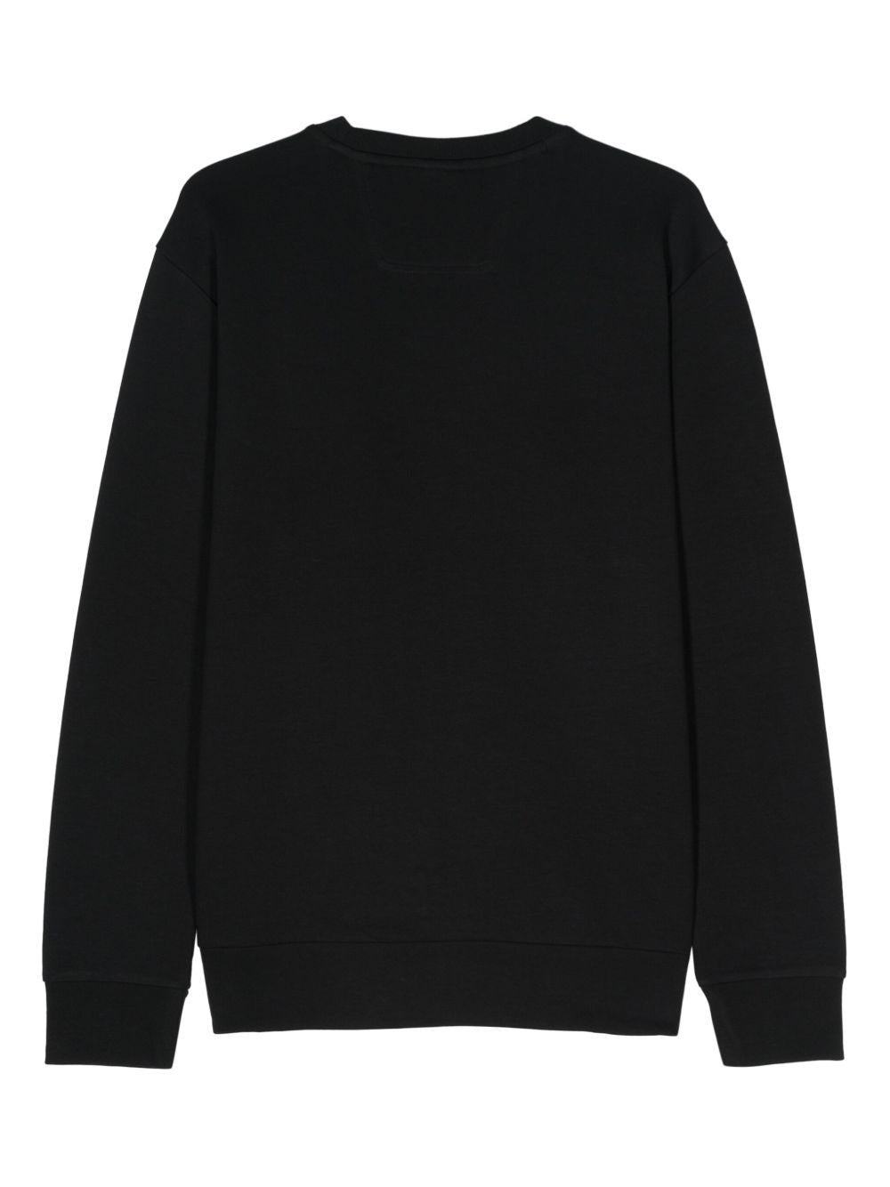 Felpa in Cotone Con Logo Applicato Nero 50506119 001 BOSS 