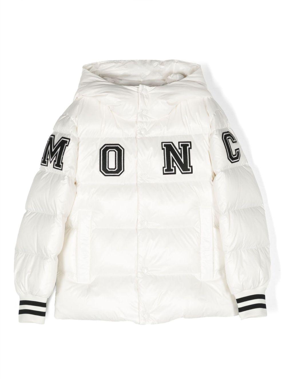 Piumino bianco logo fronte/retro I29541A000165963V 031 MONCLER KIDS 