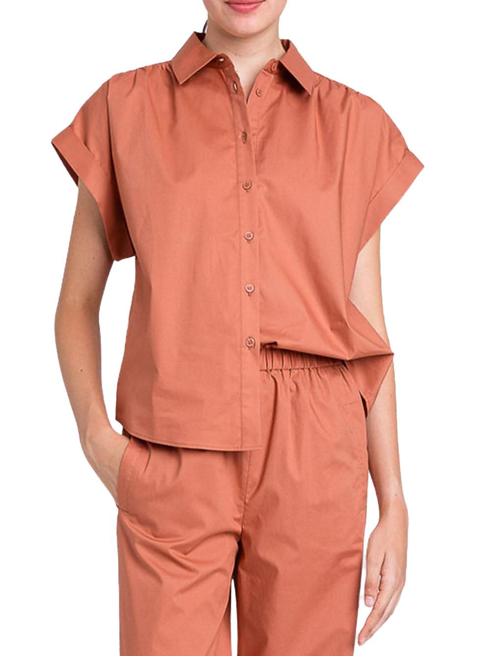 Camicia terracotta in tinta unita