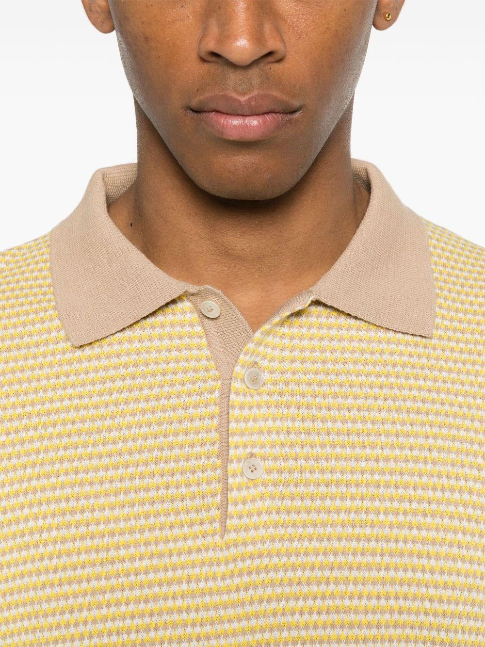 Polo gialla e beige micro fantasia
