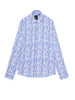 Camicia blu fantasia a righe