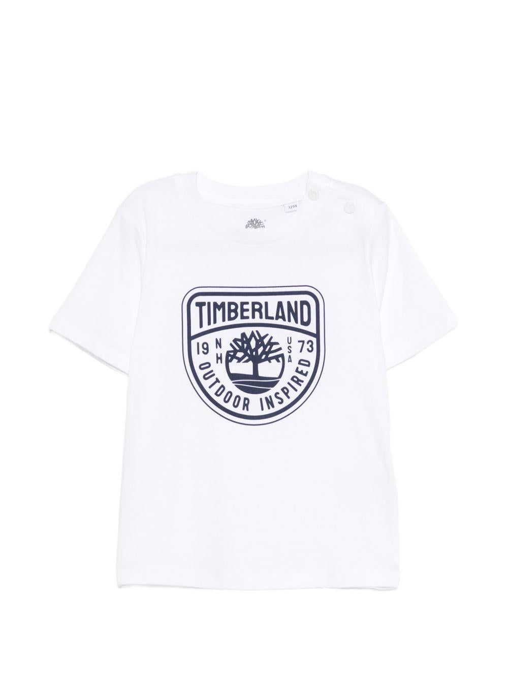 T-shirt in cotone organico con bottoni automatici T60854 10P TIMBERLAND KIDS 