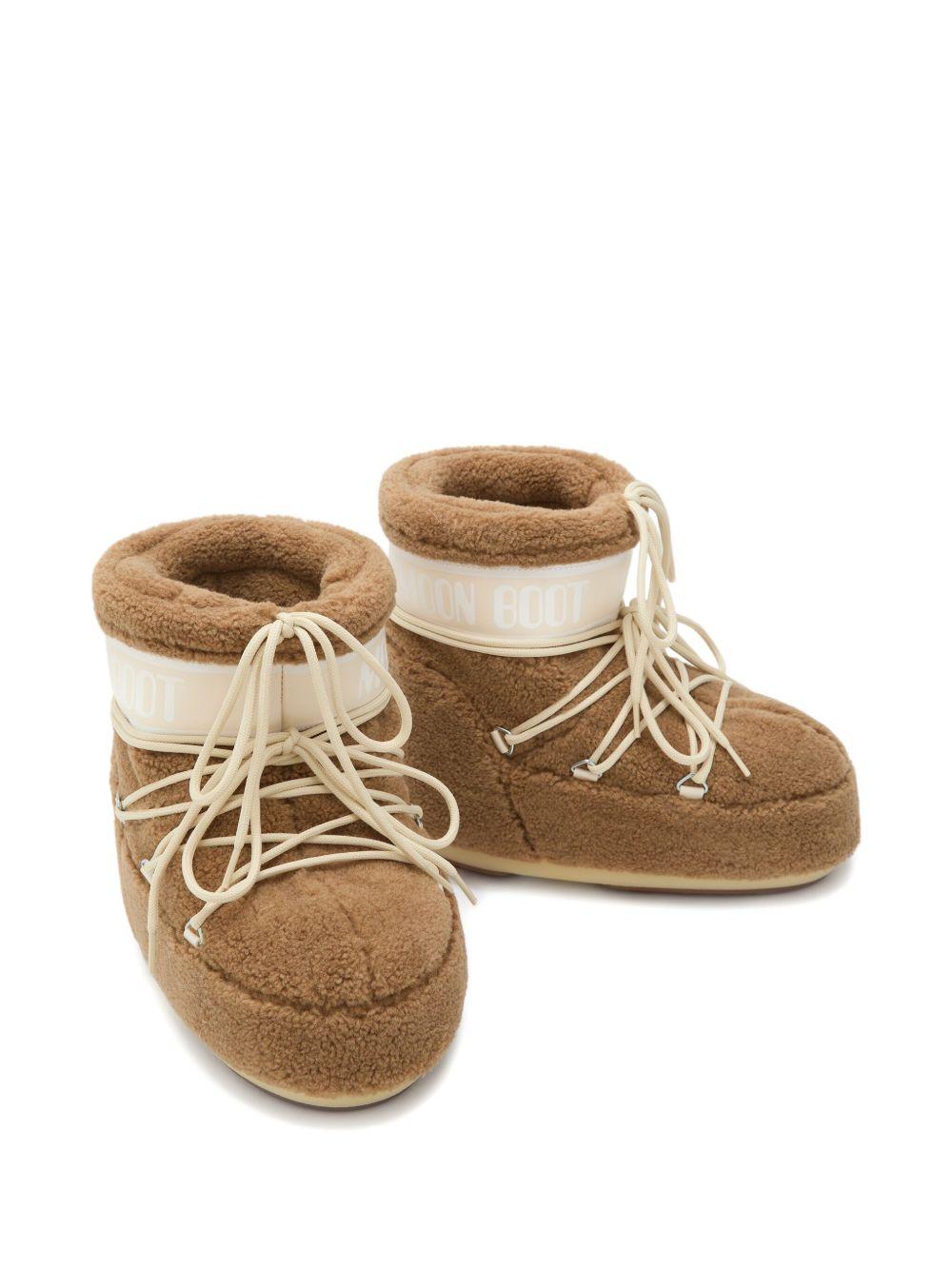Moon Boot Kids Stivali Icon Low Camel con logo e lacci 80D1409700 M047 MOON BOOT 