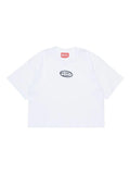 T-shirt Bianca con Logo Ricamato