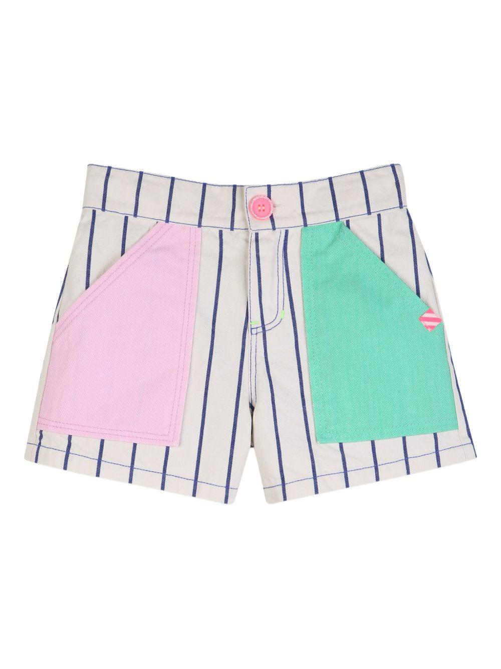 Shorts a righe con tasche colorate U22099 N48 BILLIE BLUSH KIDS 