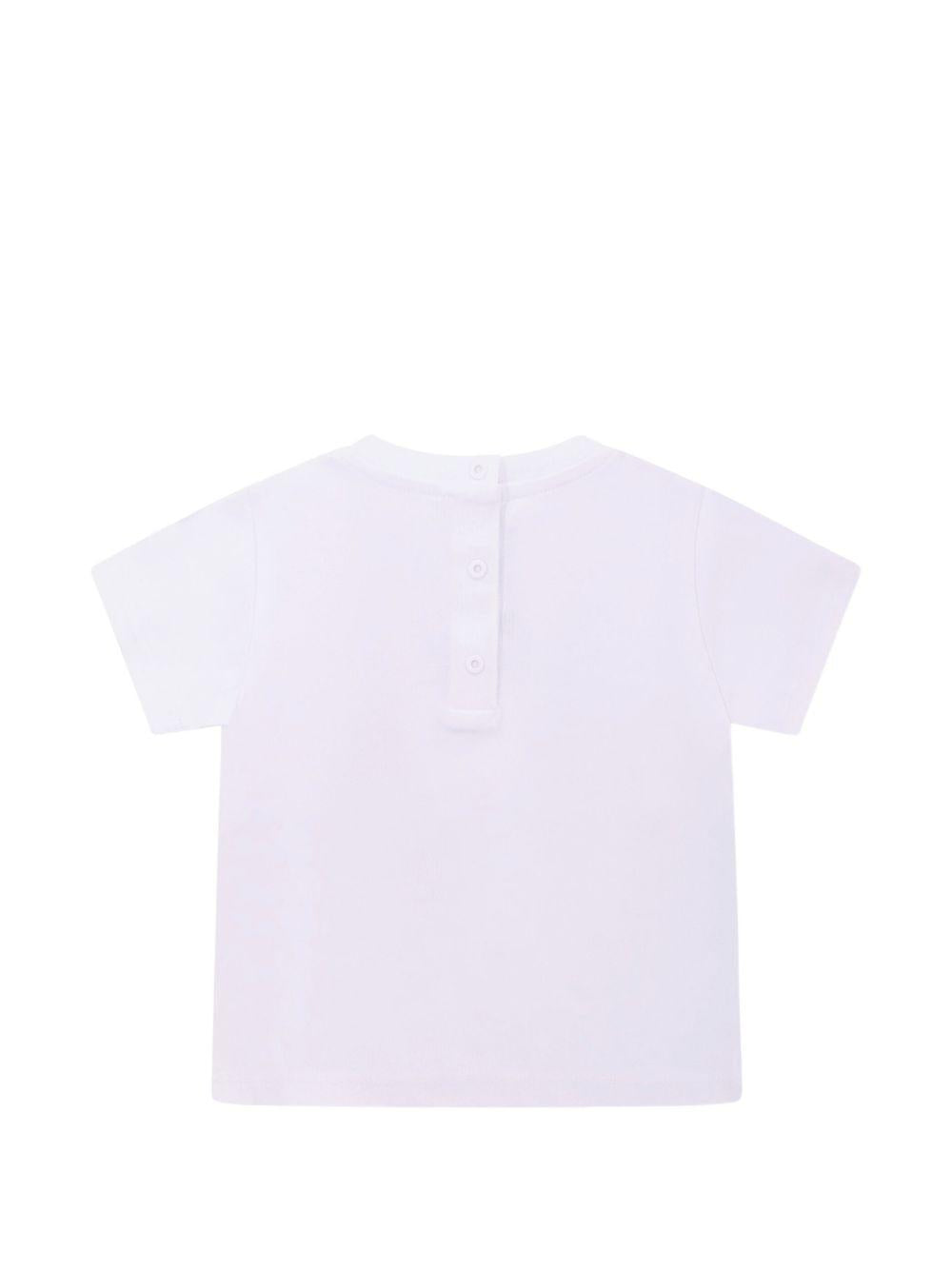 T-shirt con logo applicato BY8501Z3672 100BL BALMAIN KIDS 