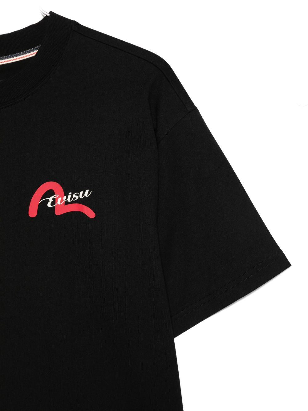 T-shirt con Logo e Girocollo 2EAHTM5TS1168 BLACK EVISU 