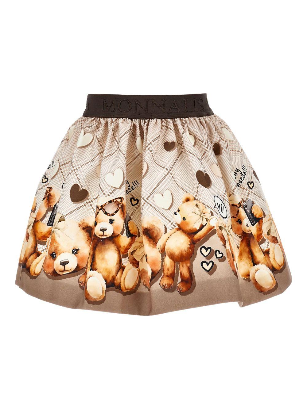 Gonna Multicolore con Stampa 11F7056603 0106 MONNALISA KIDS 