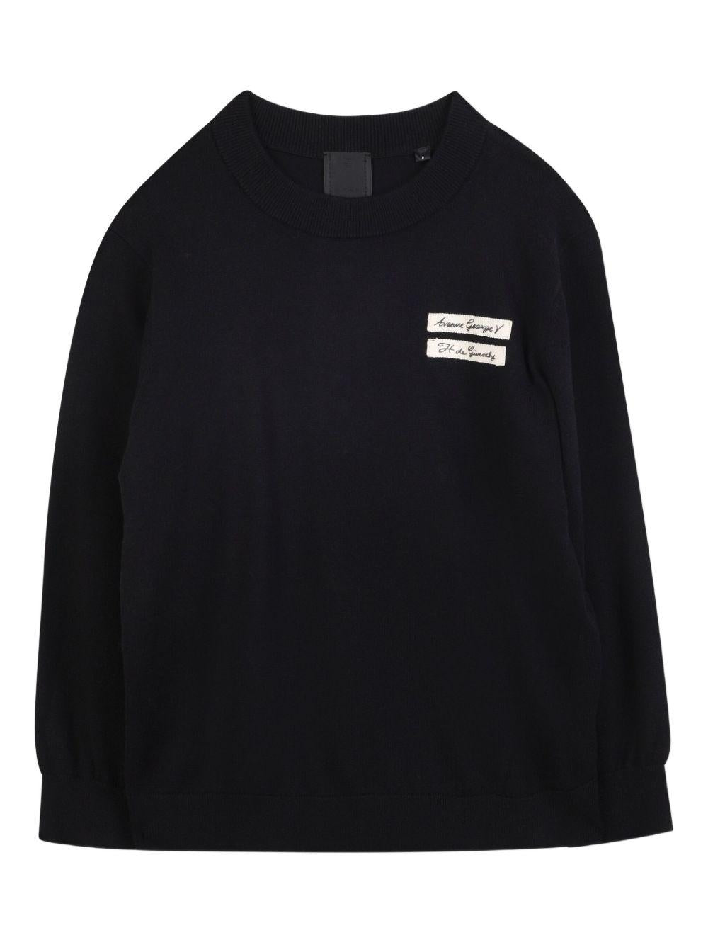 Felpa con Applicazione Ricamata e Maniche Lunghe H30947 09B GIVENCHY KIDS 