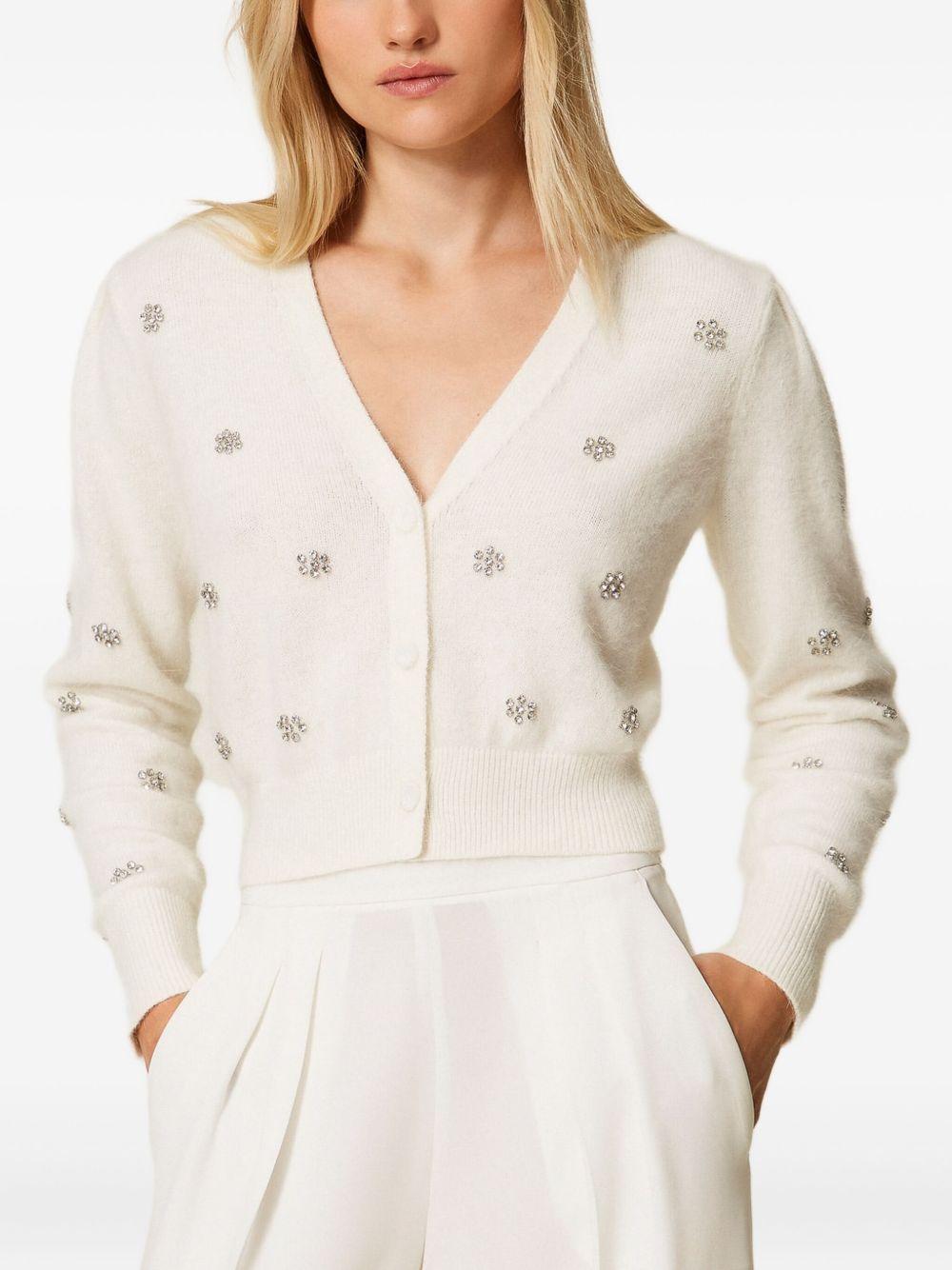 Cardigan Corto in Maglia con Strass 252TT3180 00282 TWINSET 