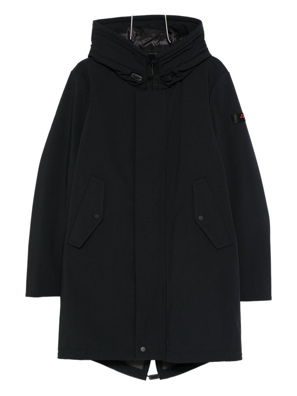 Cappotto verde scuro con cappuccio e logo PEU411301191511 494 PEUTEREY 