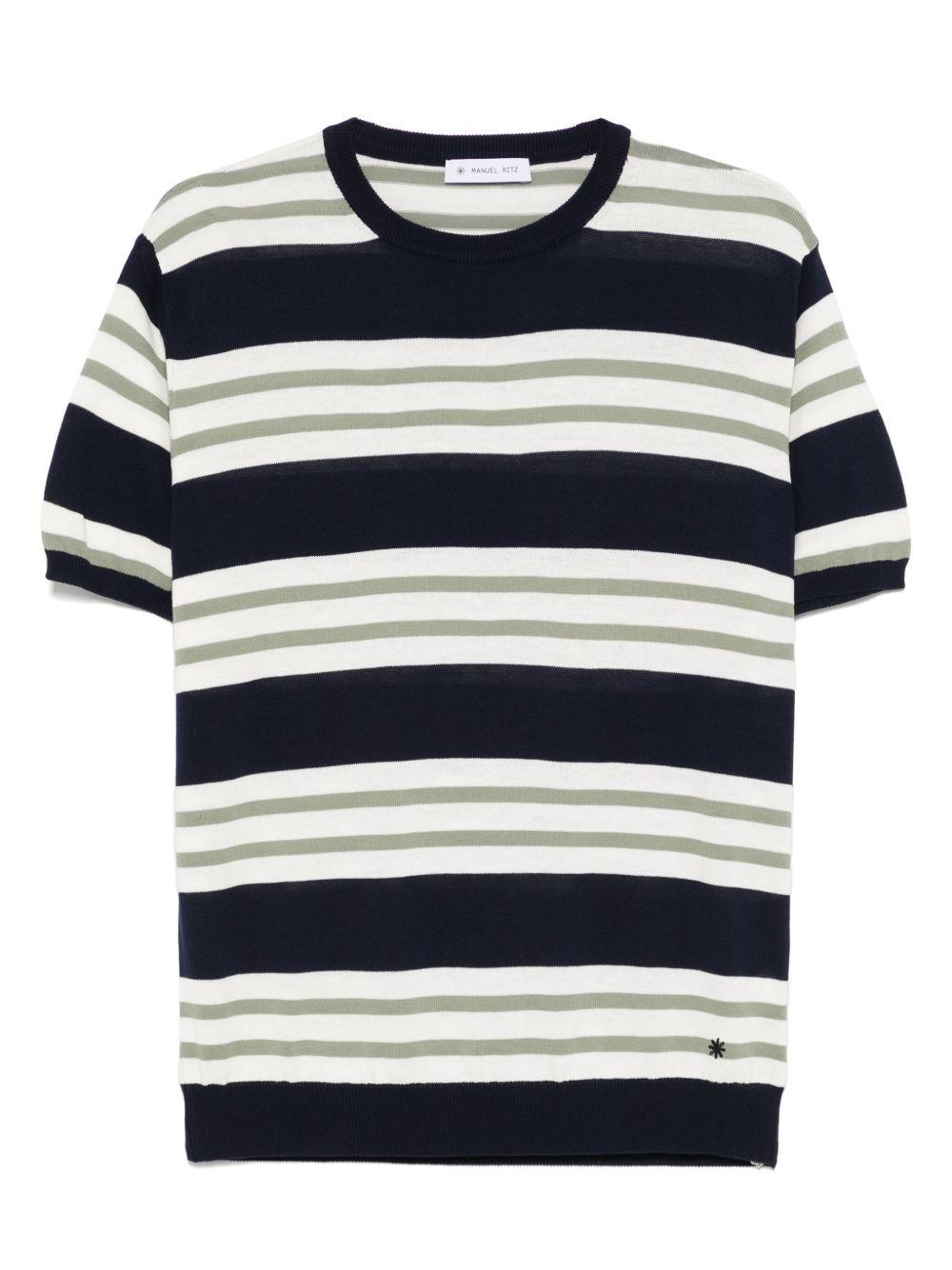 T-shirt in maglia con fantasia a righe