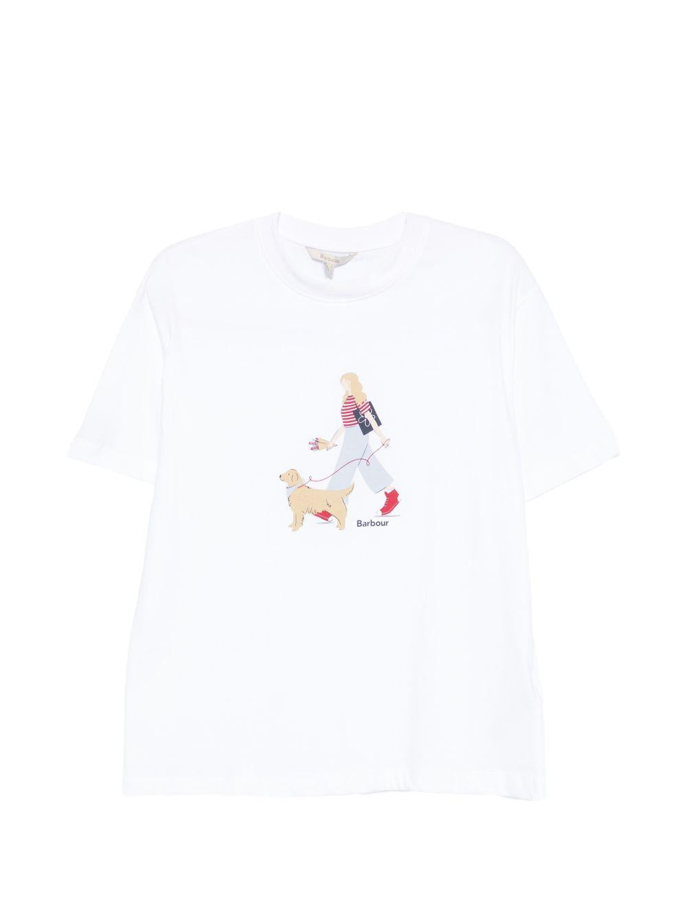 T-shirt in cotone con stampa grafica LTS0713 WH11 BARBOUR 