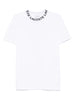 T-shirt bianca collo logato