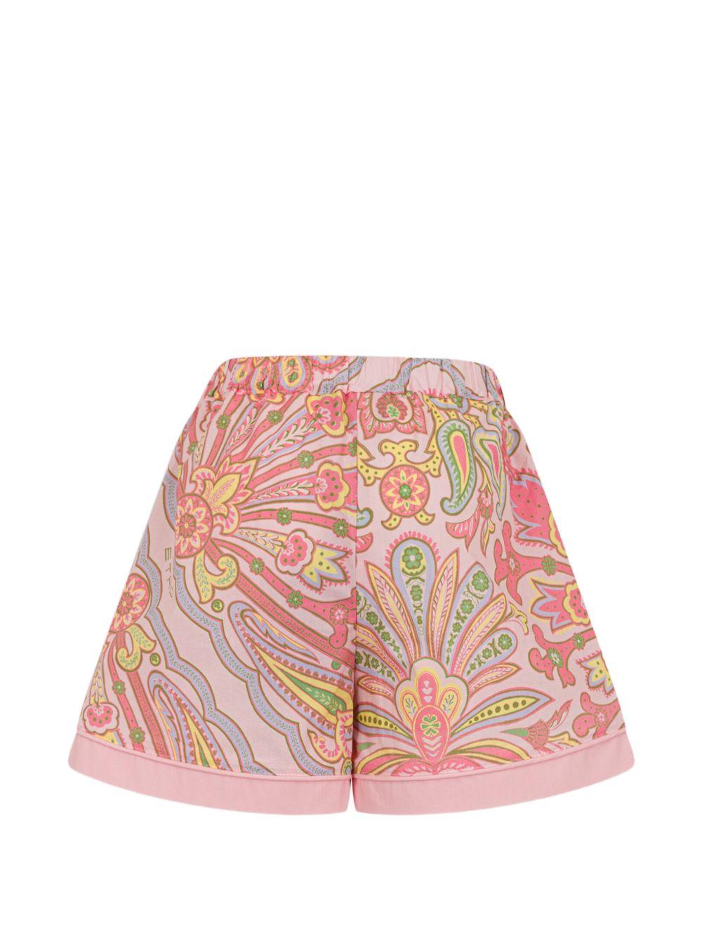Shorts in cotone paisley con risvolto GY6A39P0587 503VI ETRO KIDS 