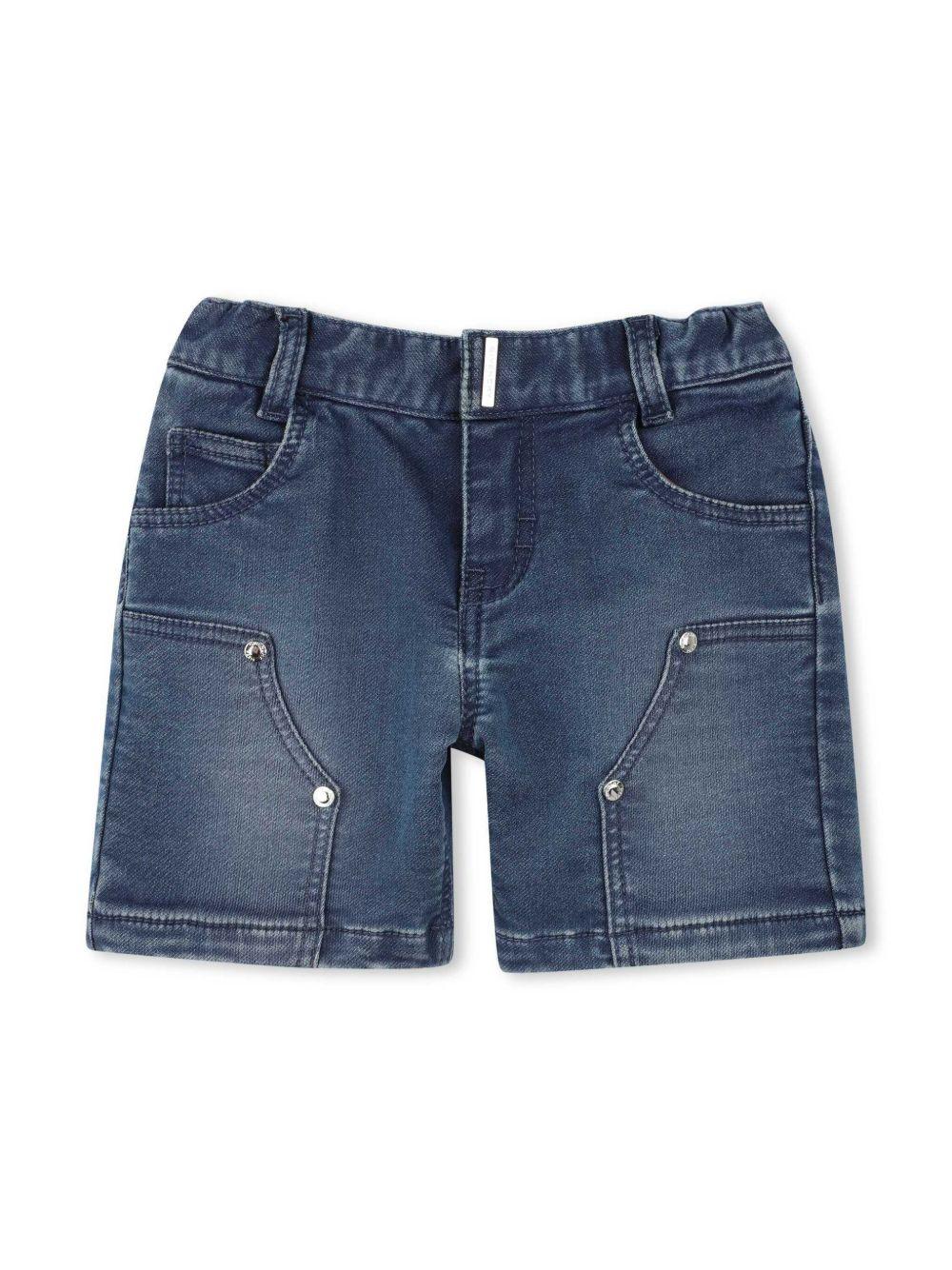 Short denim logo ricamo