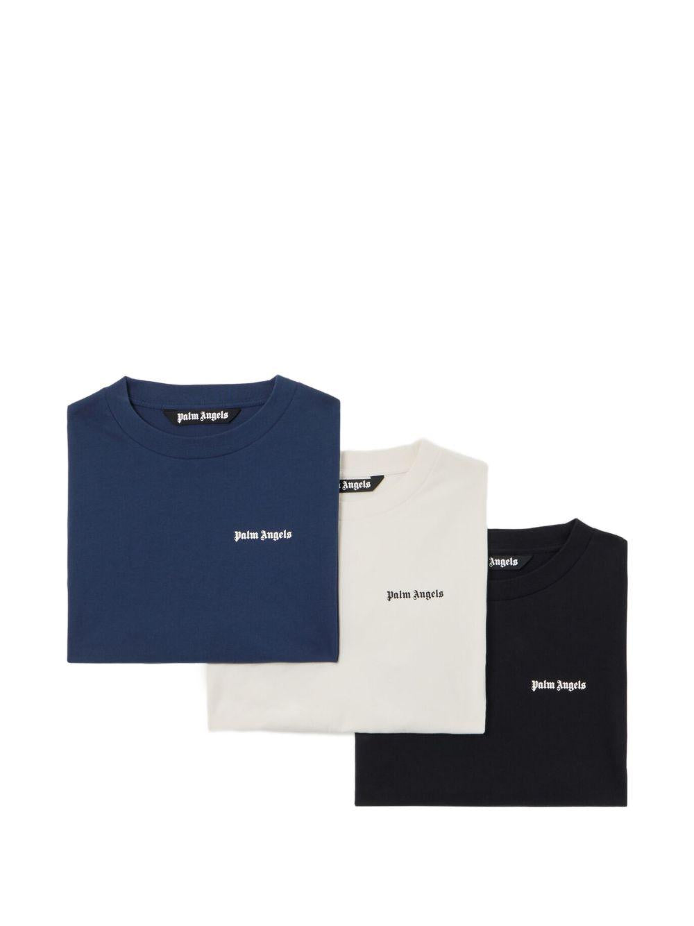 Set tre t-shirt in cotone girocollo PM2B003S26JER001 8484 PALM ANGELS 