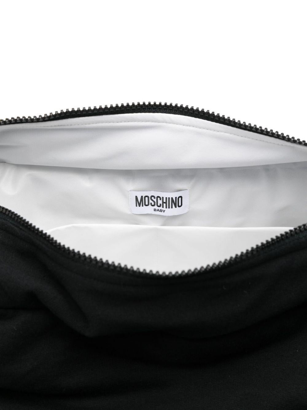 Borsa Fasciatoio Nera con Stampa Orsetto MXX03DLCA40 60100 MOSCHINO KIDS 